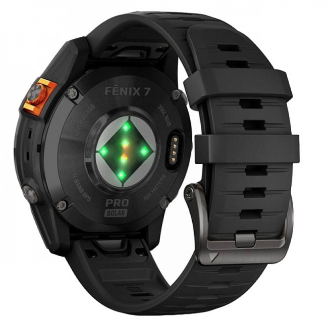 Часы Garmin Fenix 7 PRO Solar серый с черным ремешком Часы Garmin Fenix 7 PRO Solar серый с черным ремешком