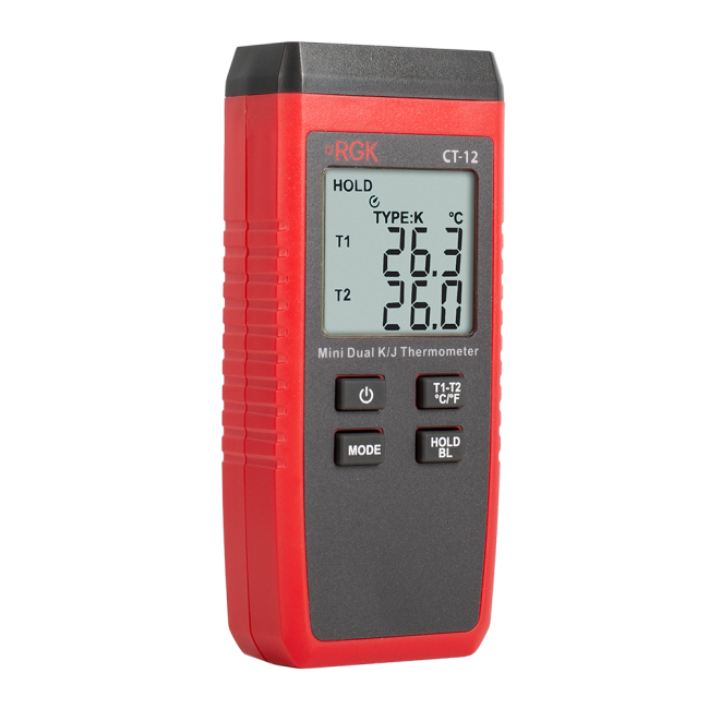 Термометр RGK CT-12 с погружным зондом температуры TR-10W и поверхностным зондом TR-10S с поверкой