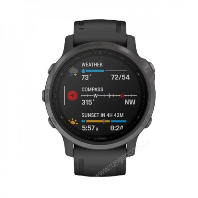 Часы Garmin Fenix 6S Sapphire серый DLC с черным ремешком