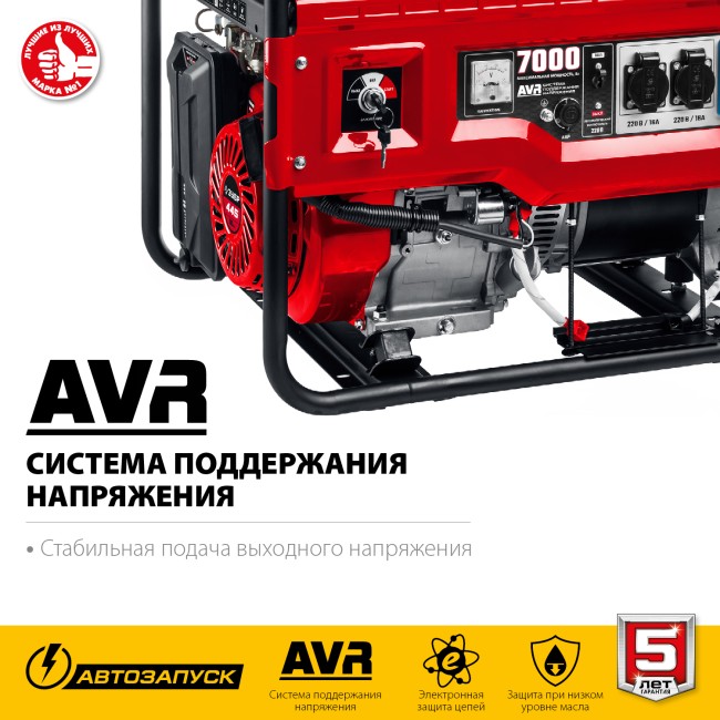 Бензиновый генератор с автозапуском СБА-7000 ЗУБР