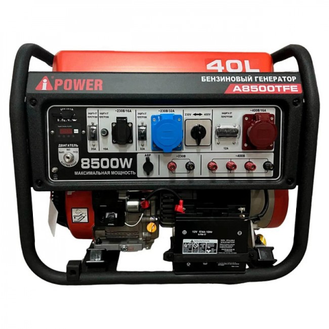 Бензиновый генератор A-iPower A8500TFE + блок автозапуска A-iPower 400 В, 25 А + транспортировочный комплект A-iPower L Бензиновый генератор A-iPower A8500TFE + блок автозапуска A-iPower 400 В, 25 А + транспортировочный комплект A-iPower L