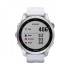Часы Garmin Fenix 7S серебристый с белым силиконовым ремешком