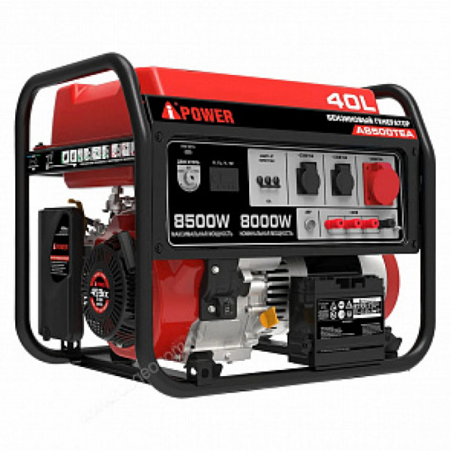 Бензиновый генератор A-iPower A8500TEA + блок автозапуска A-iPower 400 В, 25 А + транспортировочный комплект A-iPower L