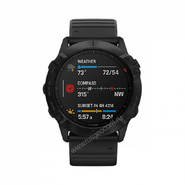 Часы Garmin Fenix 6X Pro черные с черным ремешком Часы Garmin Fenix 6X Pro черные с черным ремешком