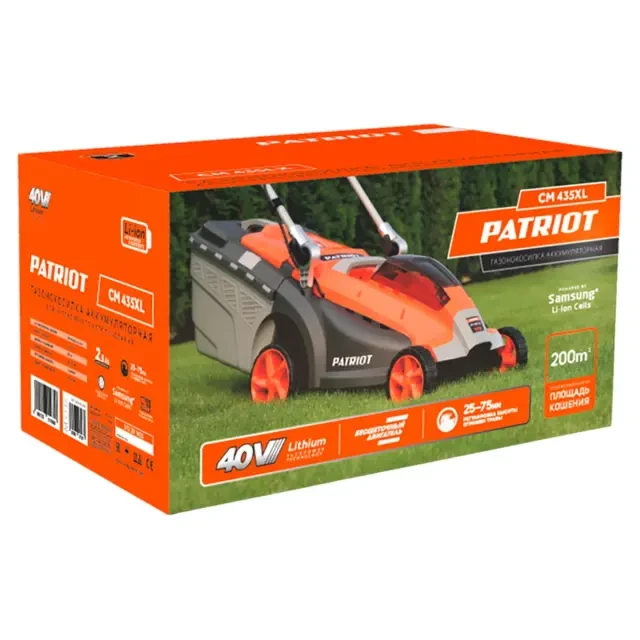 Аккумуляторная газонокосилка Patriot CM 435XL
