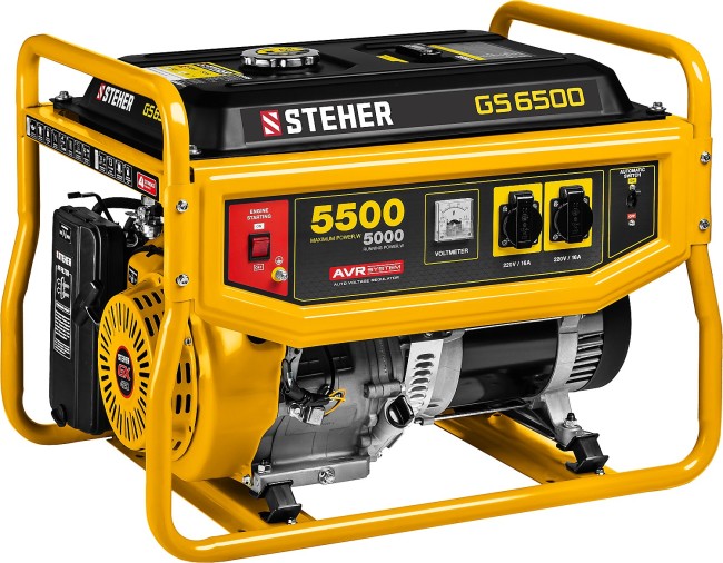 Бензиновый генератор GS-6500 STEHER
