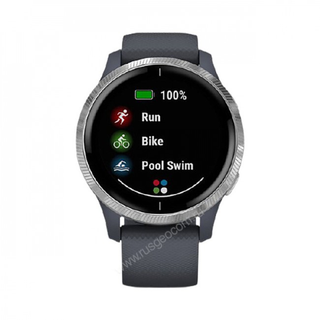Часы Garmin Venu синий гранит с серебристым безелем